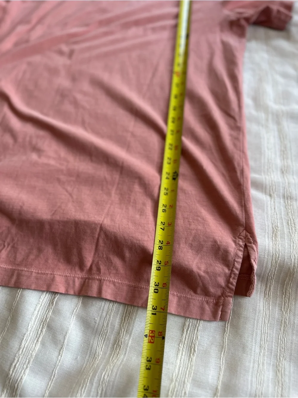 JAMES PERSE Sueded Jersey Polo Shirt | Coral Mens 3 - Picture 10 of 11